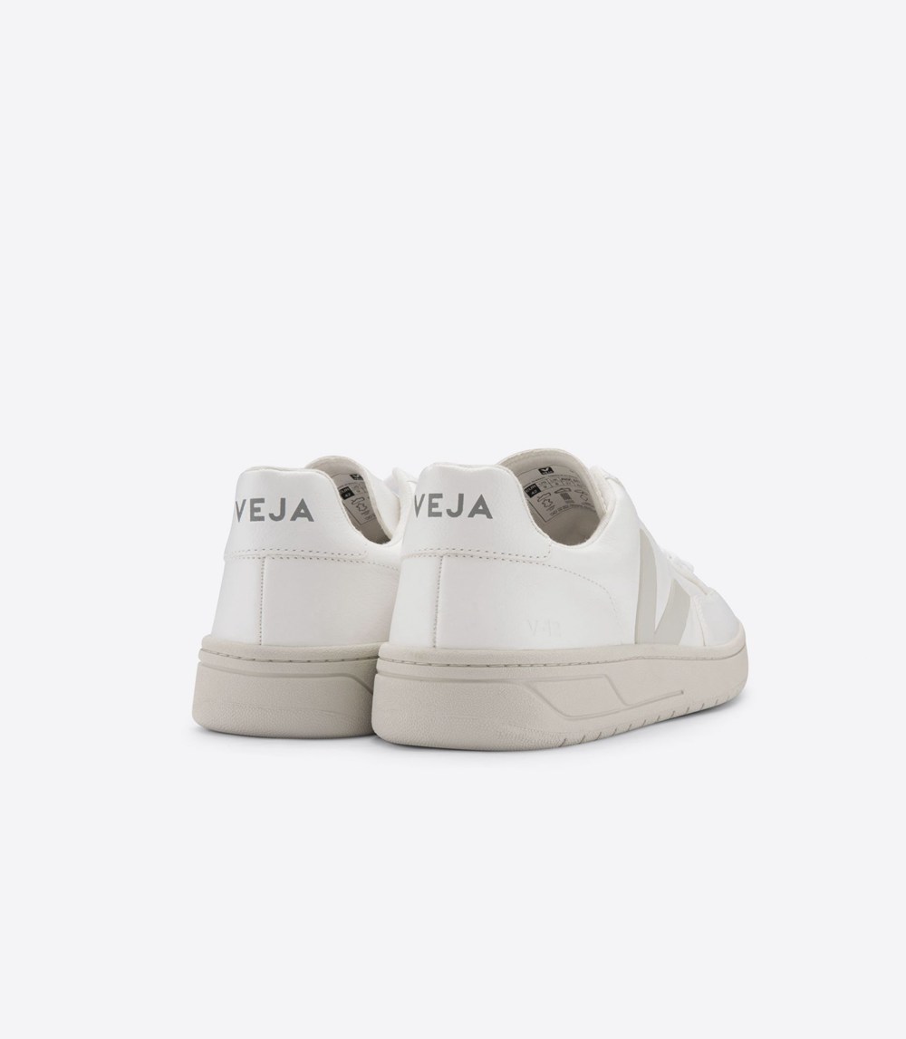 Veja Trainers Mens White - V-12 Chromefree Leather - NTUY-01536